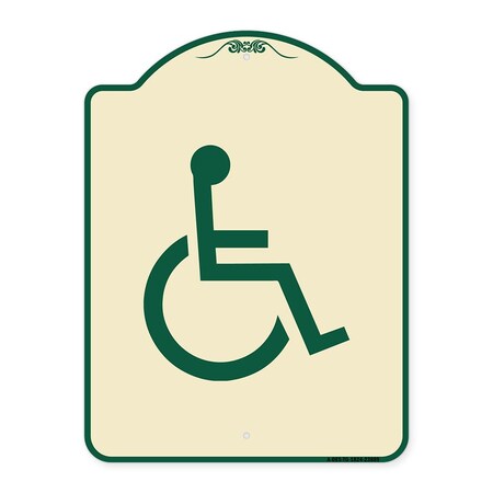 Signmission Large Handicapped Symbol Heavy-Gauge Aluminum Architectural Sign, 24" x 18", TG-1824-23889 A-DES-TG-1824-23889